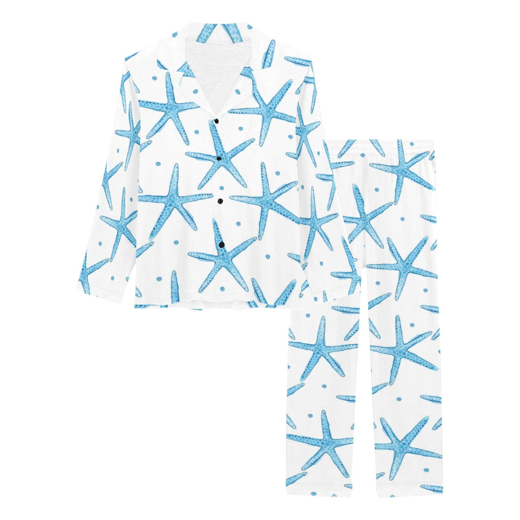 Watercolor starfish pattern Women's Long Pajama Set