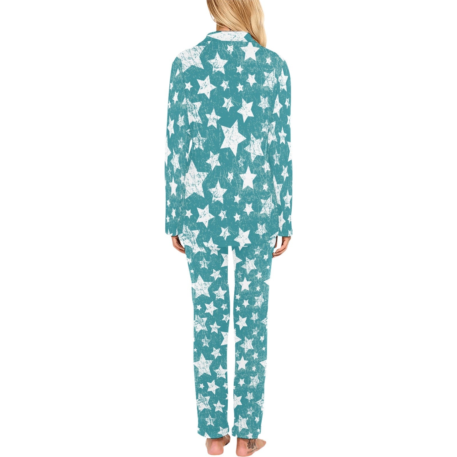 Vintage star pattern Women's Long Pajama Set
