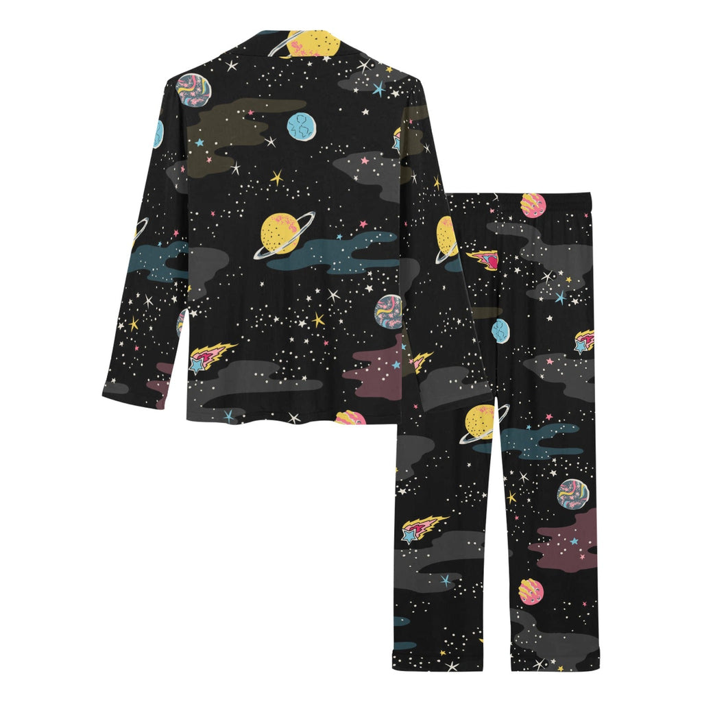 space pattern Women's Long Pajama Set