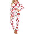 watercolor hand drawn beautiful strawberry pattern Women's Long Pajama Set