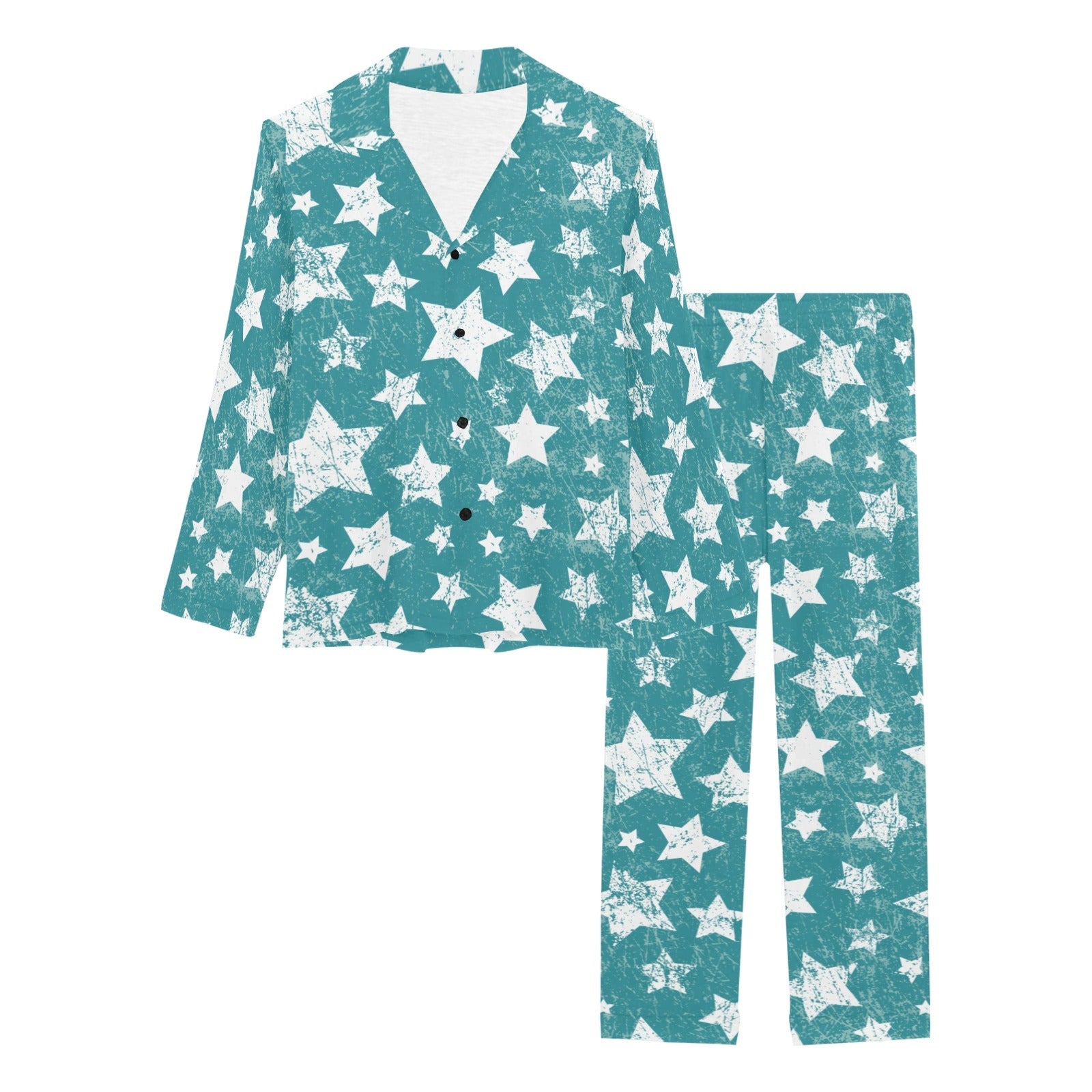 Vintage star pattern Women's Long Pajama Set