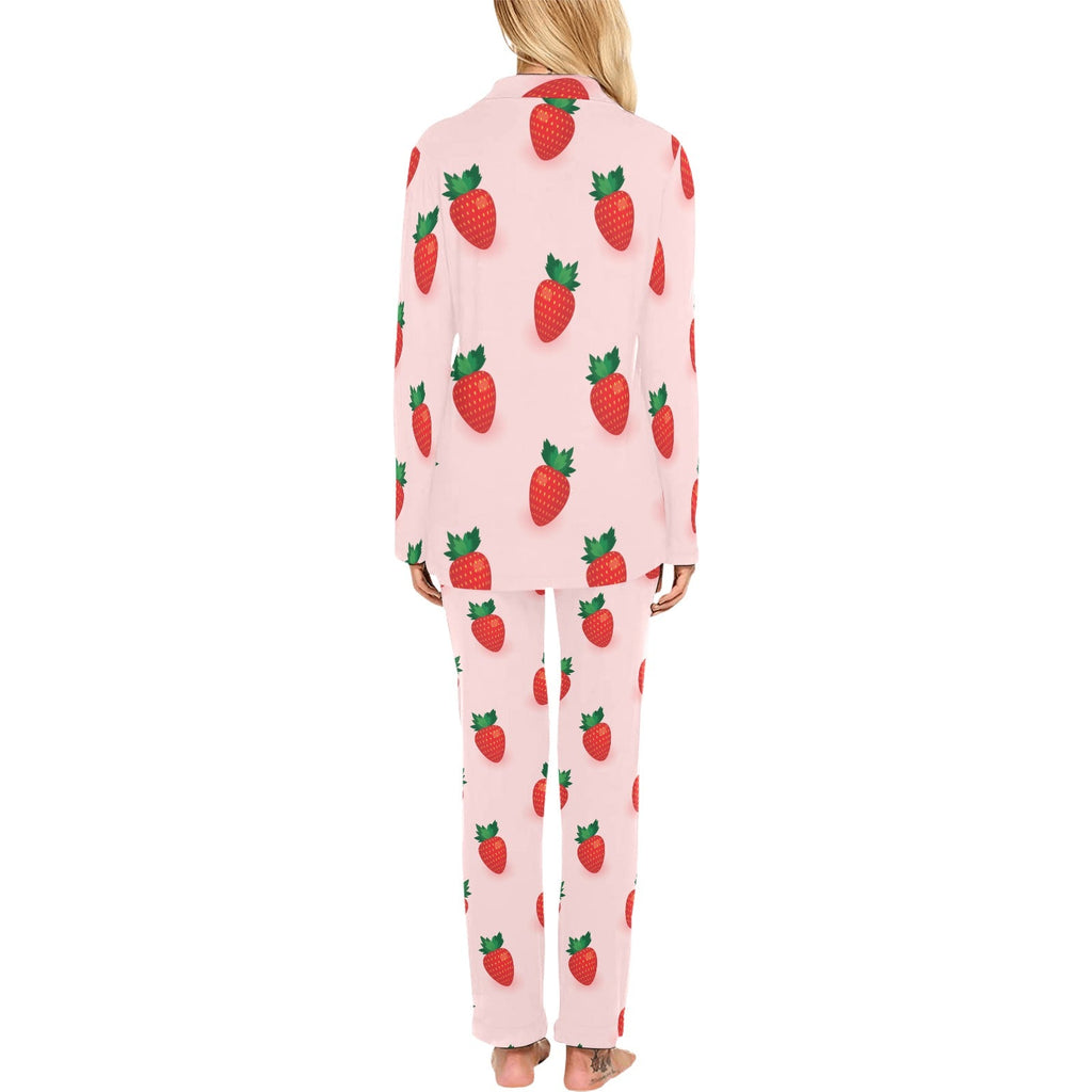 Strawberry beautiful pattern Women's Long Pajama Set