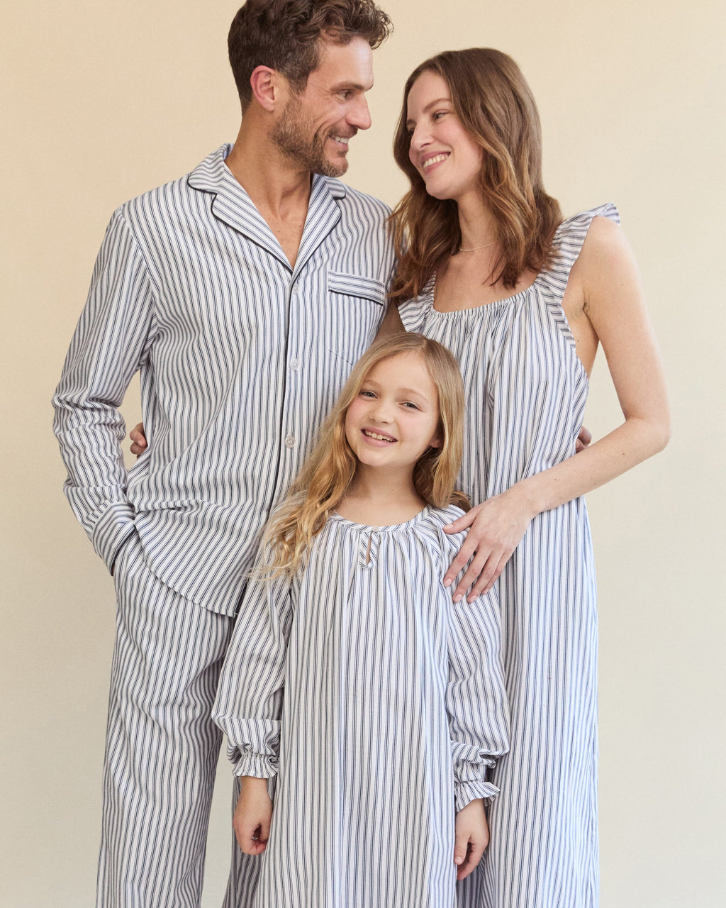 Men's Twill Pajama Set in Navy French Ticking