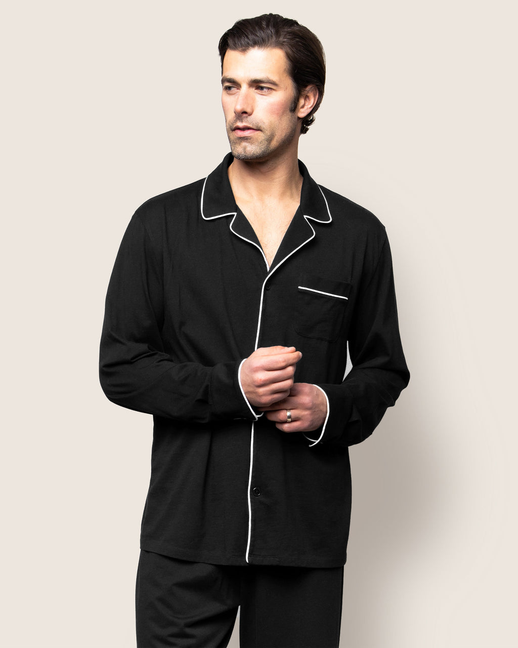 Men's Pima Pajama Set in Black