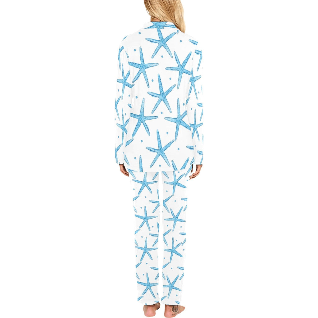 Watercolor starfish pattern Women's Long Pajama Set
