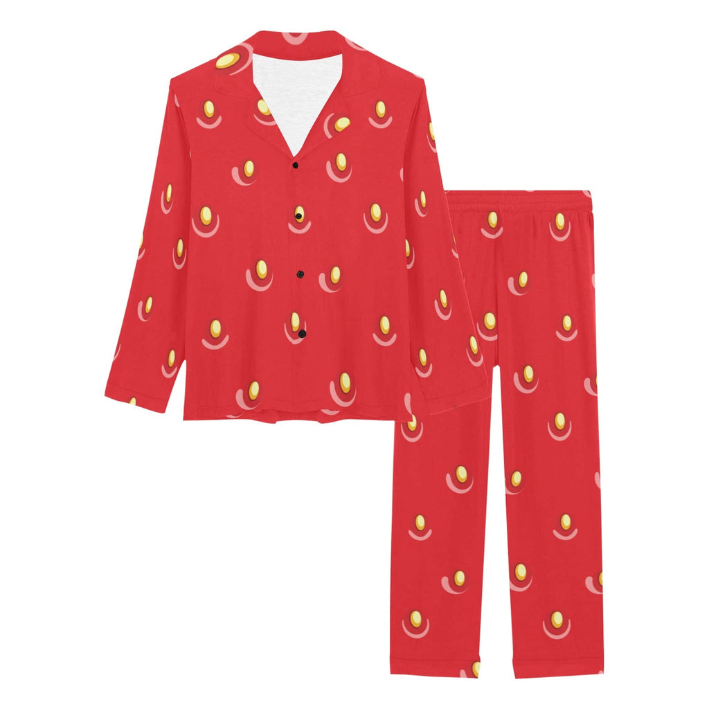 strawberry texture skin pattern Women's Long Pajama Set