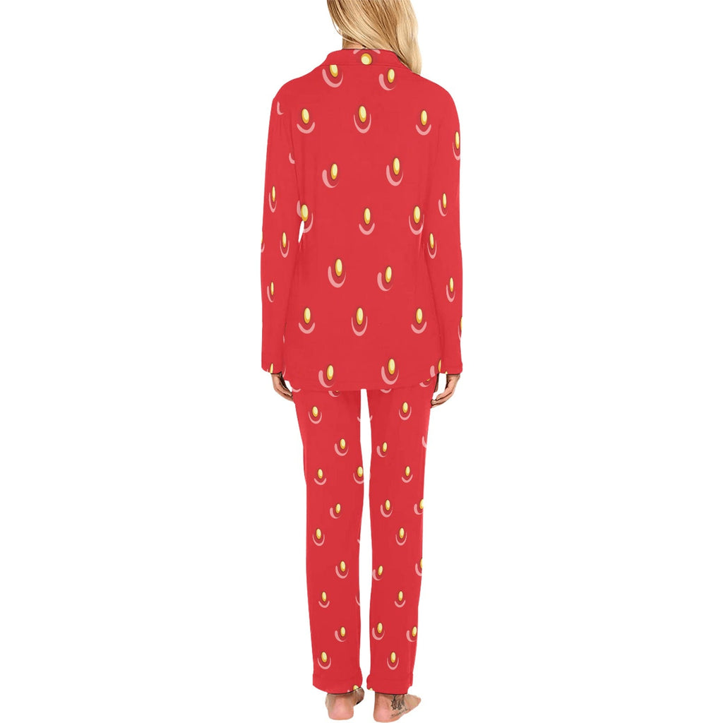 strawberry texture skin pattern Women's Long Pajama Set