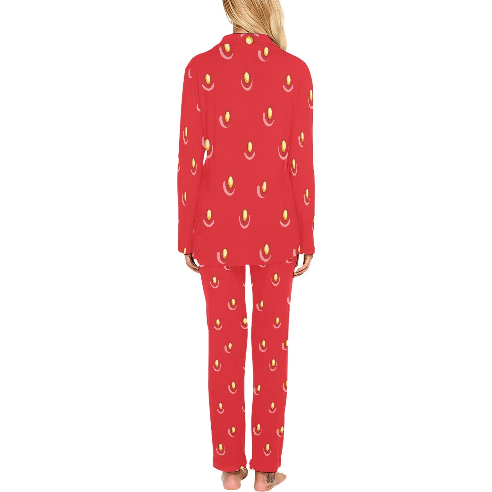 strawberry texture skin pattern Women's Long Pajama Set